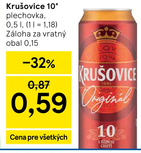 Krušovice 10° plechovka