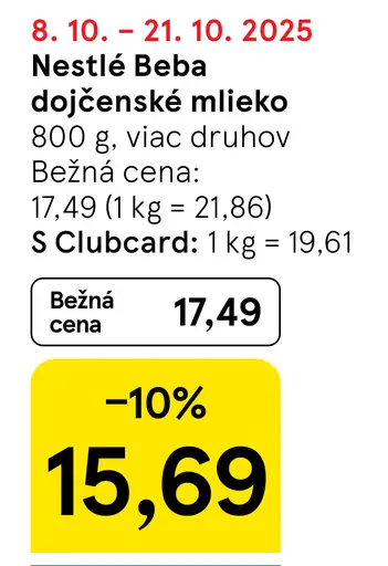 Nestlé Beba dojčenské mlieko