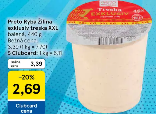 Preto Ryba Žilina exkluzív treska XXL