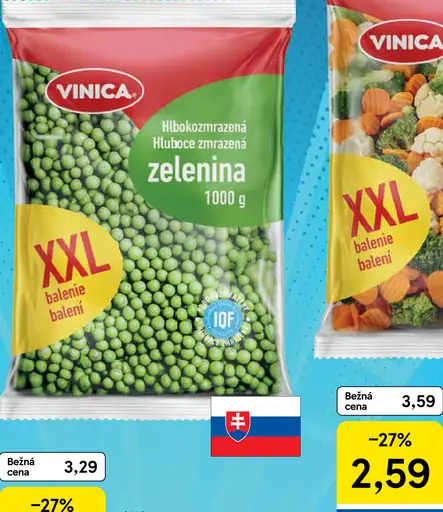 Vinica jemný zelený hrášok mrazený