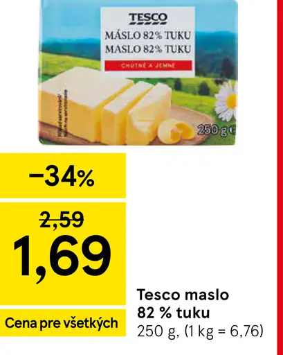 Tesco maslo 82% tuku