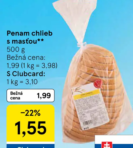 Penam chlieb s masťou