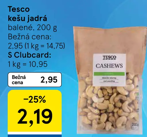 Tesco kešu jadrá