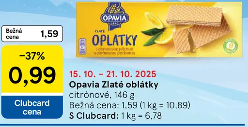 Opavia Zlaté citrónové oblátky