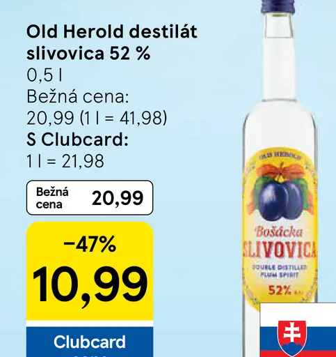Old Herold destilát bošácka slivovica 52 %