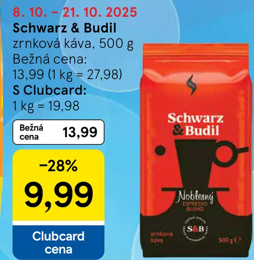 Schwarz & Budil zrnková káva