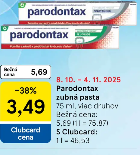 Parodontax zubná pasta
