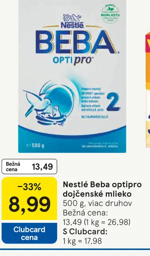 Nestlé Beba dojčenské mlieko
