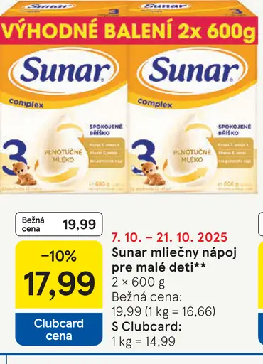 Sunar premium mliečny nápoj pre malé deti