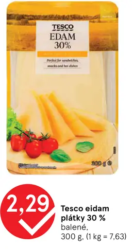 Tesco eidam plátky 30 %