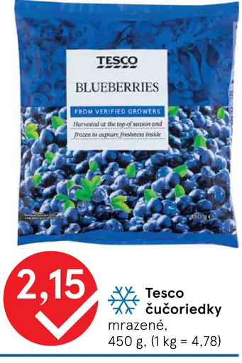 Tesco Čučoriedky mrazené