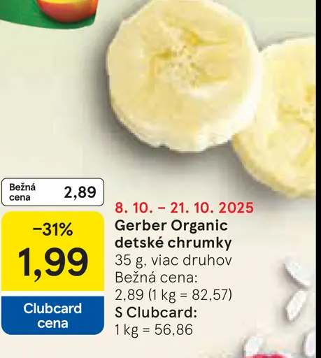 Gerber Organic detské chrumky
