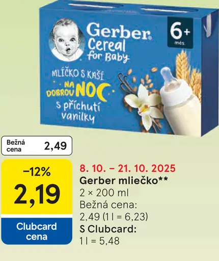 Gerber mliečko