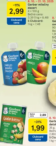 Gerber mliečny dezert