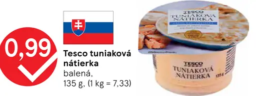 Tesco tuniaková nátierka