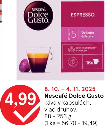 Nescafé Dolce Gusto káva v kapsulách