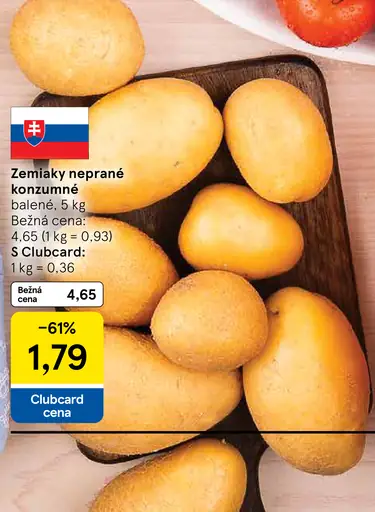 Zemiaky neprané konzumné