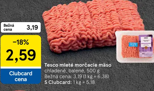 Tesco mleté morčacie mäso