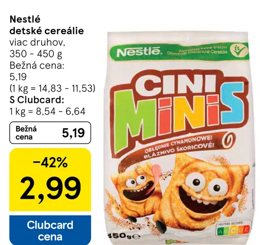 Nestlé detské cereálie
