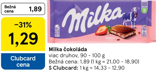 Milka Mliečna čokoláda