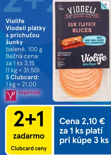 Violife Viodeli plátky s príchuťou šunky