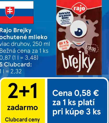 Rajo Brejky ochutené mlieko