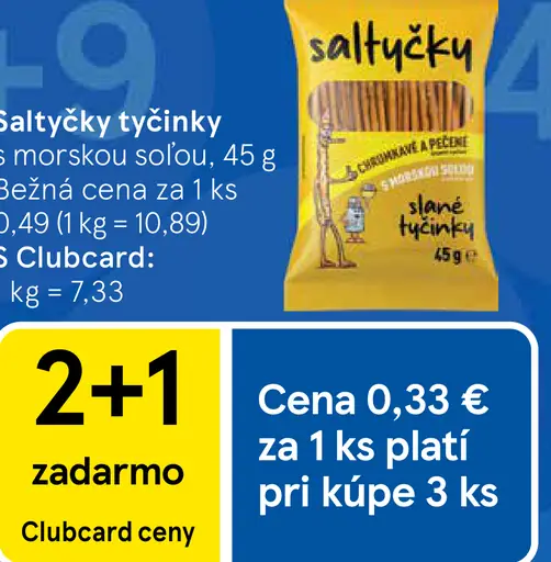 Saltyčky tyčinky s morskou soľou