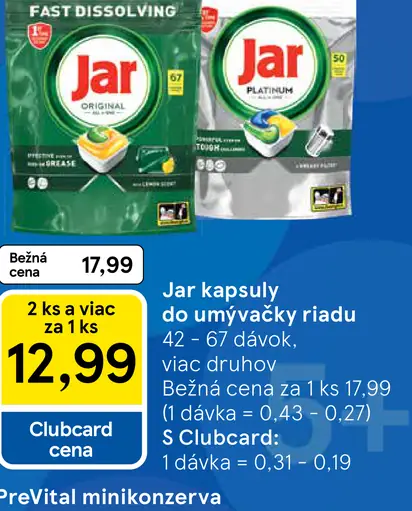 Jar kapsuly do umývačky riadu