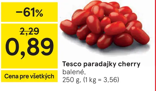 Tesco paradajky cherry na stopke