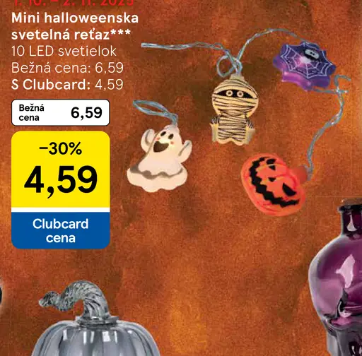 Mini halloweenska svetelná reťaz 10 LED svetielok