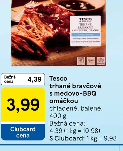 Tesco trhané bravčové s medovo-BBQ omáčkou