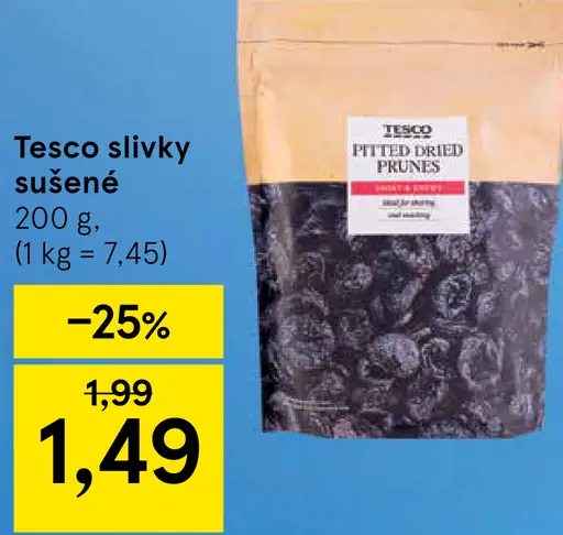 Tesco slivky sušené