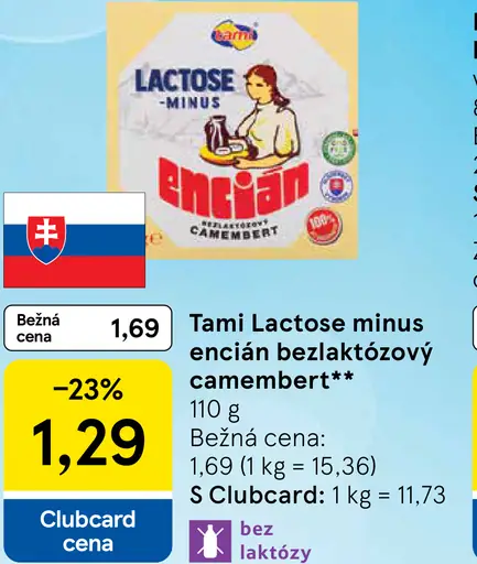 Tami Lactose Minus Encián Camembert bezlaktózový
