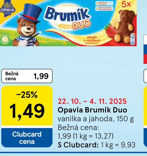 Opavia Brumík Duo vanilka a jahoda