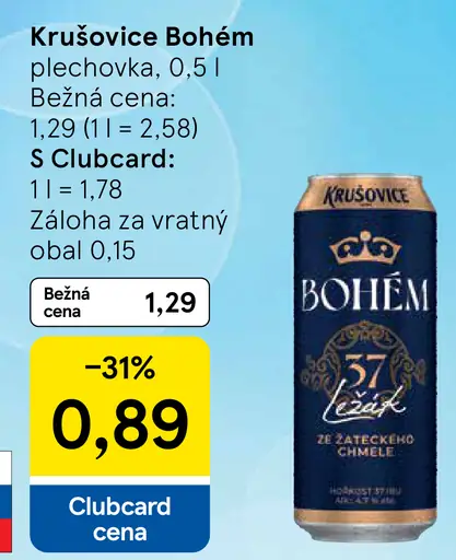 Krušovice Bohem plechovka