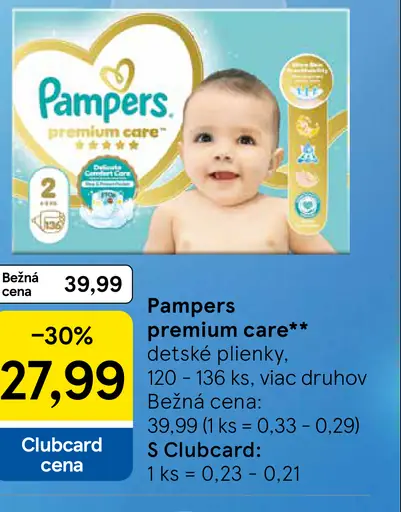 Pampers premium care detské plienky