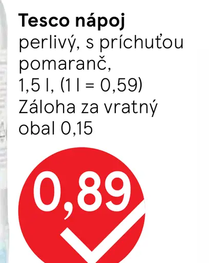 Tesco nápoj perlivý, s príchuťou pomaranč