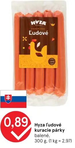 Hyza ľudové kuracie párky