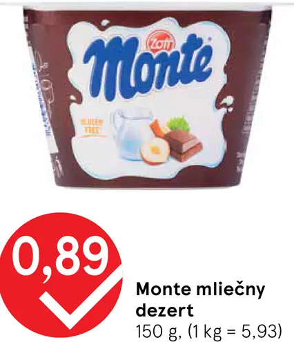 Monte mliečny dezert
