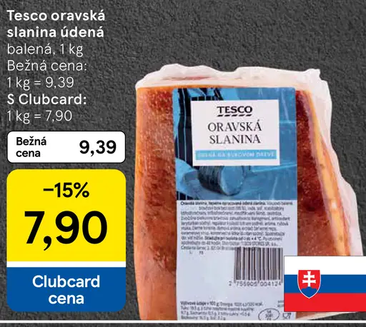 Tesco údená oravská slanina