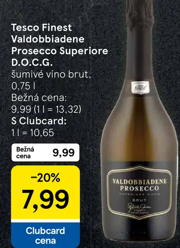 Tesco Finest Valdobbiadene Prosecco Superiore D.O.C.G.