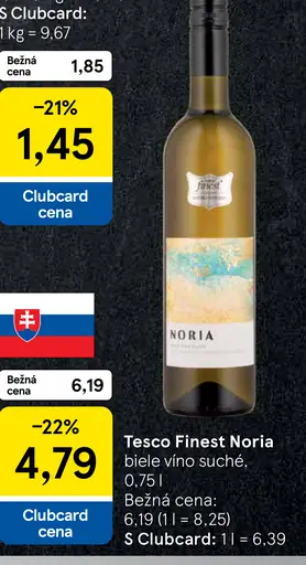 Tesco Finest Noria biele víno suché