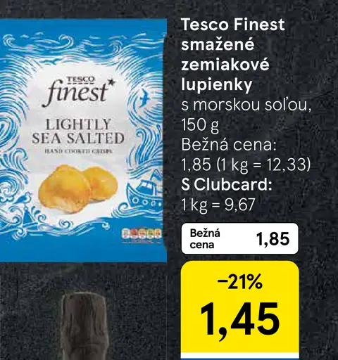 Tesco Finest smažené zemiakové lupienky s morskou soľou