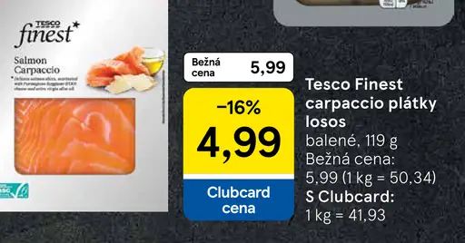 Tesco Finest salmon carpaccio plátky losos