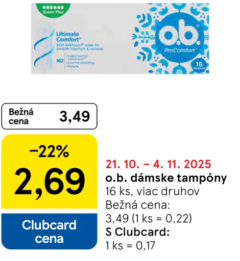 O.b. dámske tampóny