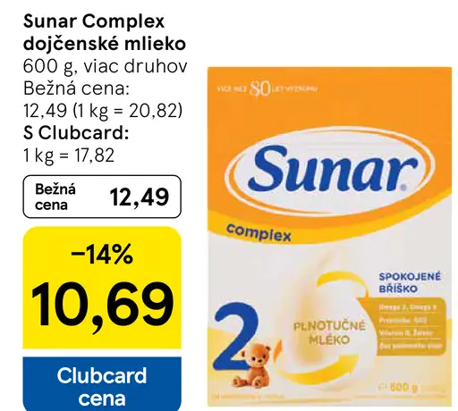 Sunar Complex dojčenské mlieko