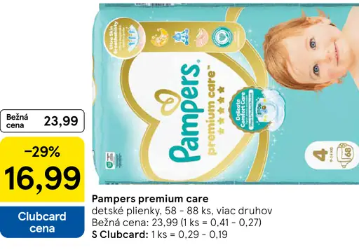 Pampers premium care detské plienky