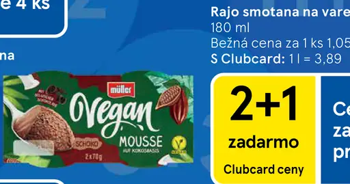 Müller Vegan čokoládová pena na báze kokosového krému (2 x 70 g)