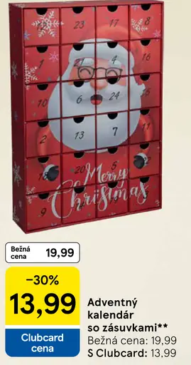 Adventný kalendár so zásuvkami