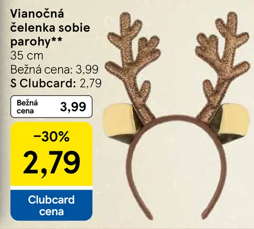 Vianočná čelenka sobie parohy